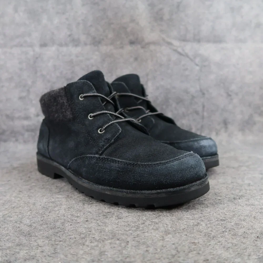 Ugg Shoes Kids 6 Boots Leather Winter Orin Wool Lace Up Black Comfort Casual Mid